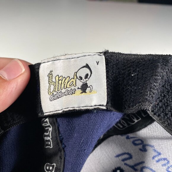 Vintage Youth Blind Skateboard Reaper Fitted Hat Navy One Size - Picture 6 of 7